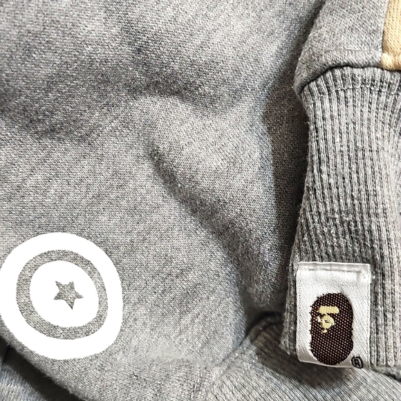 Bape Gray Full Zip-Up Shark/ Camo Hoodie XL - Picture 11 of 11